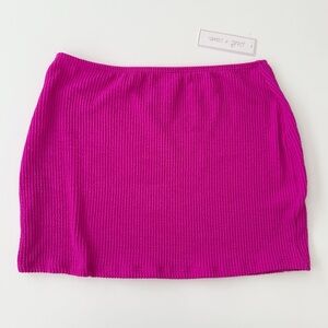 Salt + Cove Bikini Swim Skirt Junior Size XL Pink Crinkle Ribbed NWT